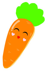 Happy Cute Carrot Character – Smiling Vegetable Cartoon PNG