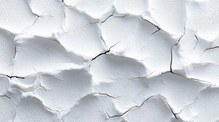 Close-up view of cracked white powder texture.
