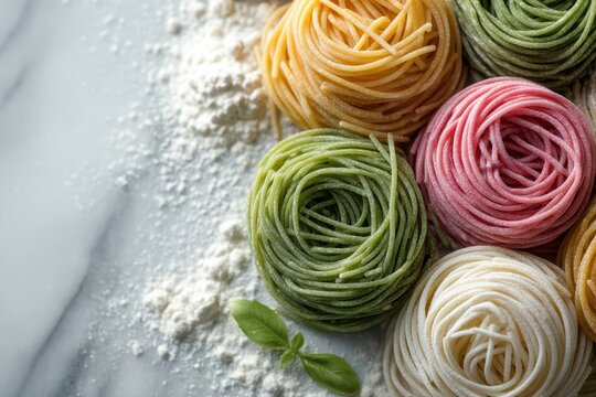 Whimsical overhead flat lay composition for creative projects