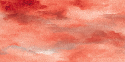 Vibrant watercolor sunset blending shades . aquarelle colorful stains on paper