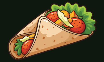 Delicious grilled chicken tortilla wrap with fresh toppings and creamy sour cream