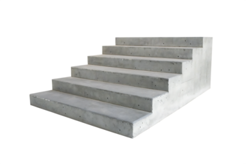Concrete steps ascending isolated on a transparent background stairs gray