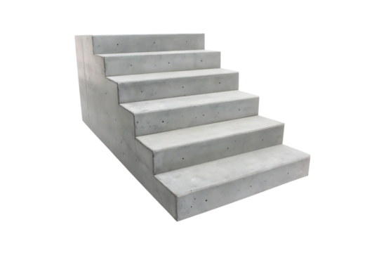 Concrete steps isolated on white background isolated on a transparent background