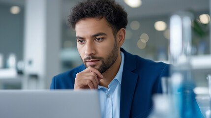 Data Scientist Analyzing Results in Clinical Laboratory Environment