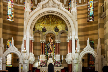 Rio de Janeiro, RJ, Brazil, 07/27/2025 - Sanctuary of the Basilica Matriz de São Sebastião dos Capuchinhos, a Catholic church inaugurated in 1931 in the neighborhood of Tijuca, North Zone of Rio