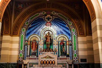 Obraz premium Rio de Janeiro, RJ, Brazil, 07/27/2025 - Sanctuary of the Basilica Matriz de São Sebastião dos Capuchinhos, a Catholic church inaugurated in 1931 in the neighborhood of Tijuca, North Zone of Rio