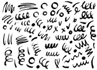Creative minimalist hand draw Abstract art grunge Hand Drawn textures and design elements made with ink. Doodle scribble elements.