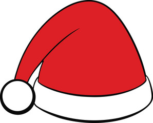 Graphic Santa Hat Design with Solid Red and White Colors Perfect for Holiday Themed Art