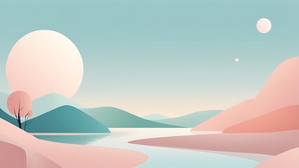 Sunset over the sea and beach with colorful sky and clouds