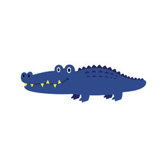 Cute Blue Alligator Vector Sticker for Kids and Animal Lovers