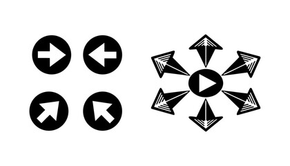 vector illustration of  arrow set 