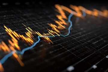 Stock market and forex trading graph visualizing market trends and fluctuations with detailed candlestick patterns and data analysis