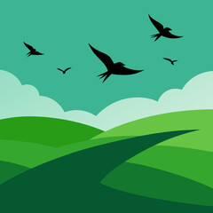 Obraz premium birds flying in the sky