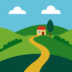 Fototapeta premium country road in the mountains