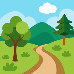 Fototapeta premium landscape with green trees