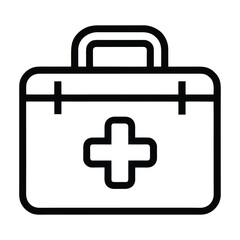 Obraz premium First Aid Kit Icon with Medical Cross Outline