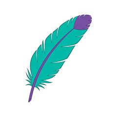 A Vibrant Teal Feather with a Purple Tip Detailed Vector Illustration for Your Creative Projects