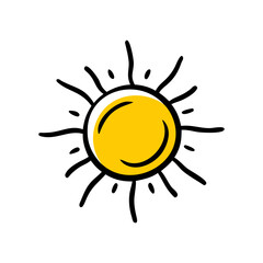 Sun Icon – Bright Weather Flat Style