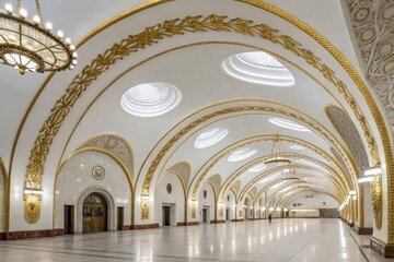 Fototapeta premium Elegant Architecture of a Historical Metro Station in a Vibrant City