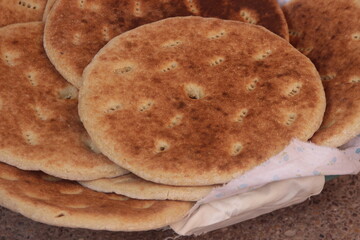 Khobz Close Up, Traditional Moroccan Bread