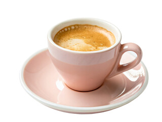 Obraz premium pastel colored cup of fresh espresso, PNG transparent background