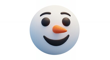 Fototapeta premium Smiling snowman emoji digital graphic design
