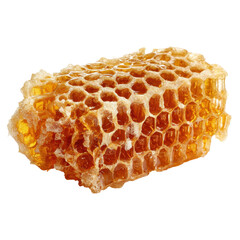 Honeycomb filled with golden honey harvested from beehives in a rural setting during late summer afternoons