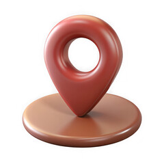 3d red map pin location marker isolated on transparent background