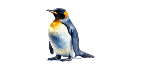Naklejka premium King Penguin Illustration. Wildlife Art And Nature Representation Isolated On Transparent Background