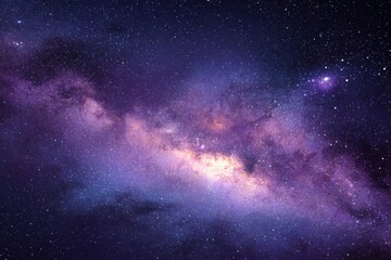 Fototapeta premium Vibrant purple starry space filled with shining stars showcasing a cosmic tapestry of wonder and beauty in the depths of the universe