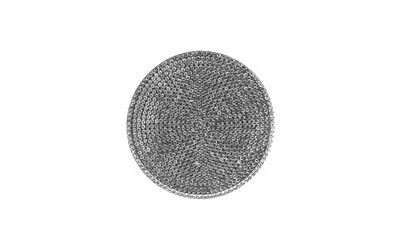 silver coaster for glasses isolated on white background