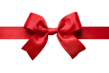 Classic red ribbon bow PNG with no background