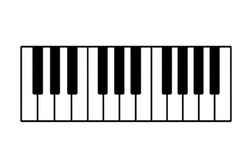 Fototapeta premium Piano keyboard with transparent background representing music and creativity