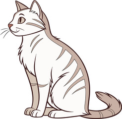 Realistic cat illustration with detailed fur and expressive eyes. High quality realistic cat portrait showing natural colors and texture. Detailed realistic cat artwork capturing lifelike whiskers