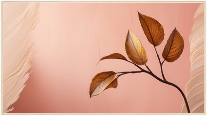 Autumn leaves vector illustration with orange yellow foliage and floral design pattern