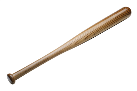 Wooden baseball bat isolated on white background P N G A I... isolated on a transparent background
