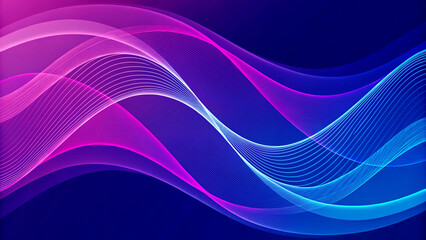 Fototapeta premium Vibrant Neon Abstract Waves in Pink, Purple and Blue Gradient Background