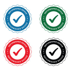 Refurbished Device Certified Stamp Vector Set