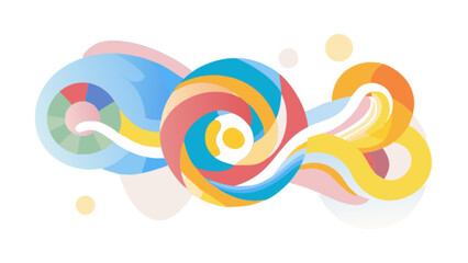 Obraz premium Abstract art design with colorful swirls and circles for creative projects and modern graphic design needs