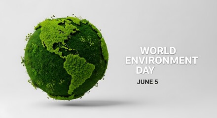A green earth globe for world environment day on june fifth