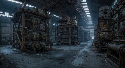 Fototapeta premium Abandoned factory machinery