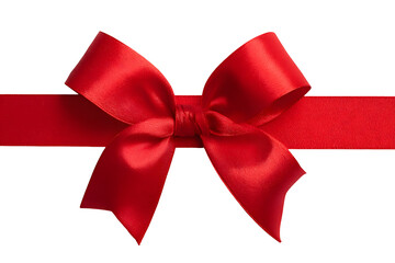 Red satin bow isolated transparent file