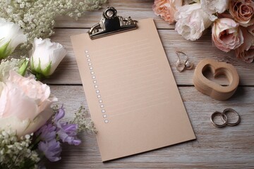 Wedding background checklist paper planner craft for organizing nuptial details and enhancing the planning experience