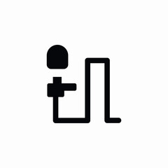 microphone wire icon sign vector