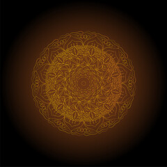 Vintage Gold Mandala Design with Soft Brown Radiance