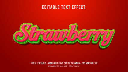 strawberry editable text effect