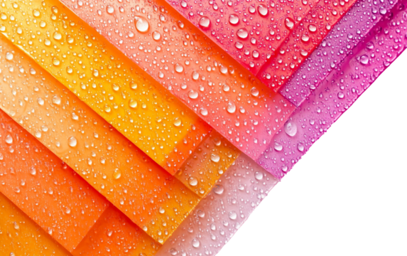 Colorful pichkaris stacked in diagonal pattern representing vibrant Holi celebration setup isolated on transparent background PNG