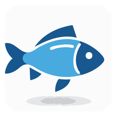Obraz premium Fish vector illustration aquatic animal swimming sea life graphic icon blue