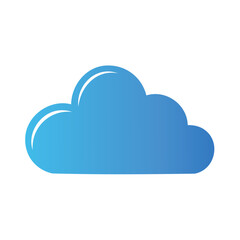 Blue Gradient Cloud on Black Background for Weather and Data Storage Concepts