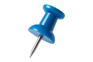 Blue Tack Pin on Display: A close-up shot of a vibrant blue tack pin. It's sharp needle and round head showcase the simple, yet important design.